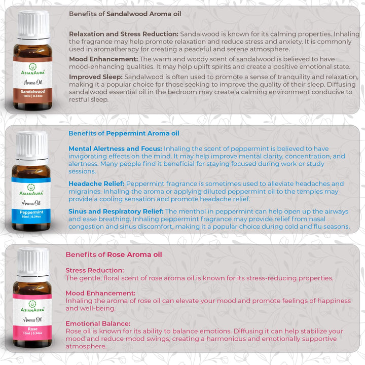 Assorted Fragrances Aroma Oils (Pack of 9)