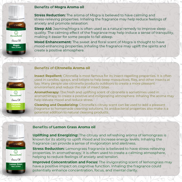 Assorted Fragrances Aroma Oils (Pack of 9)