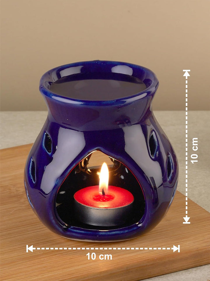 Blue Ceramic Aroma Candle Diffuser