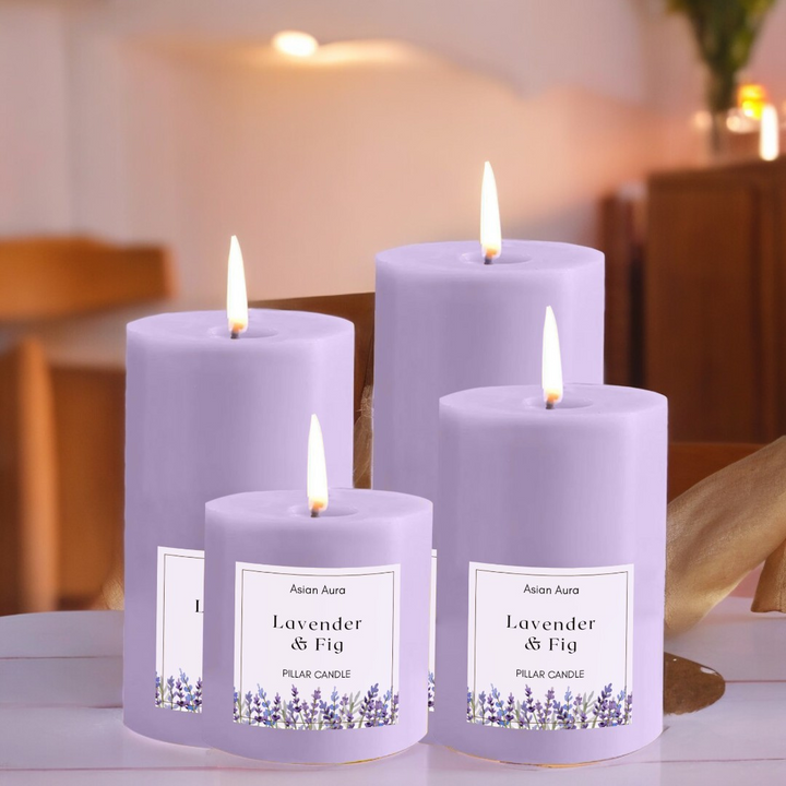 Lavender & Fig Pillar Candle Set