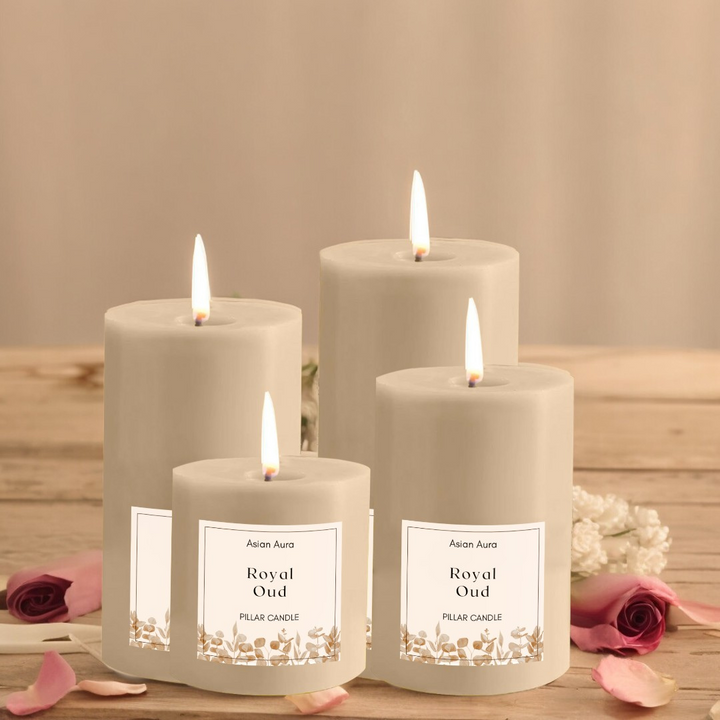 Royal Oud Pillar Candle Set