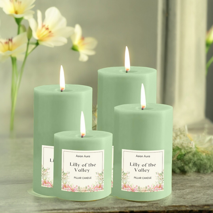 Lily of the Valley Pillar Candle Set