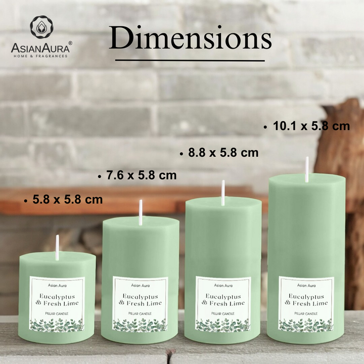 Eucalyptus & Fresh Lime Pillar Candle Set