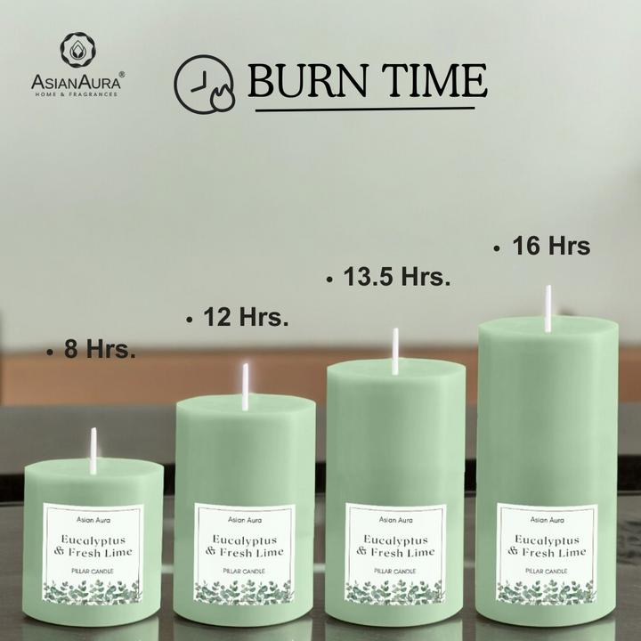 Eucalyptus & Fresh Lime Pillar Candle Set