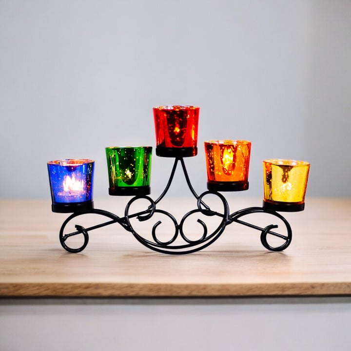 Five Candle Votive Holder, Tabletop Candle Decor