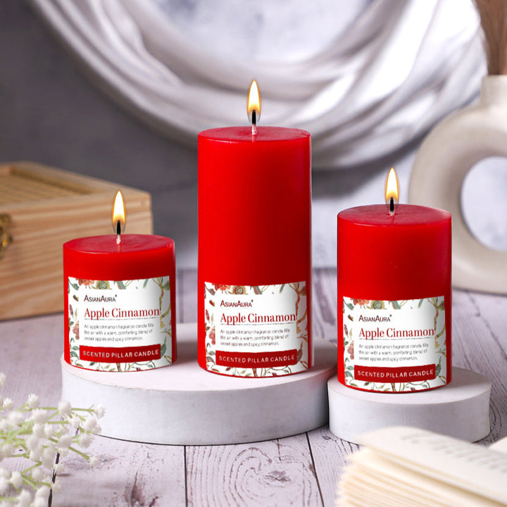 Rosy Romance Pillar Candle (Pack of 3)