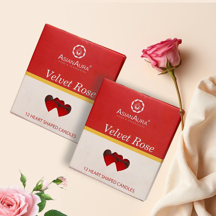 Velvet Rose Heart Shaped Candle