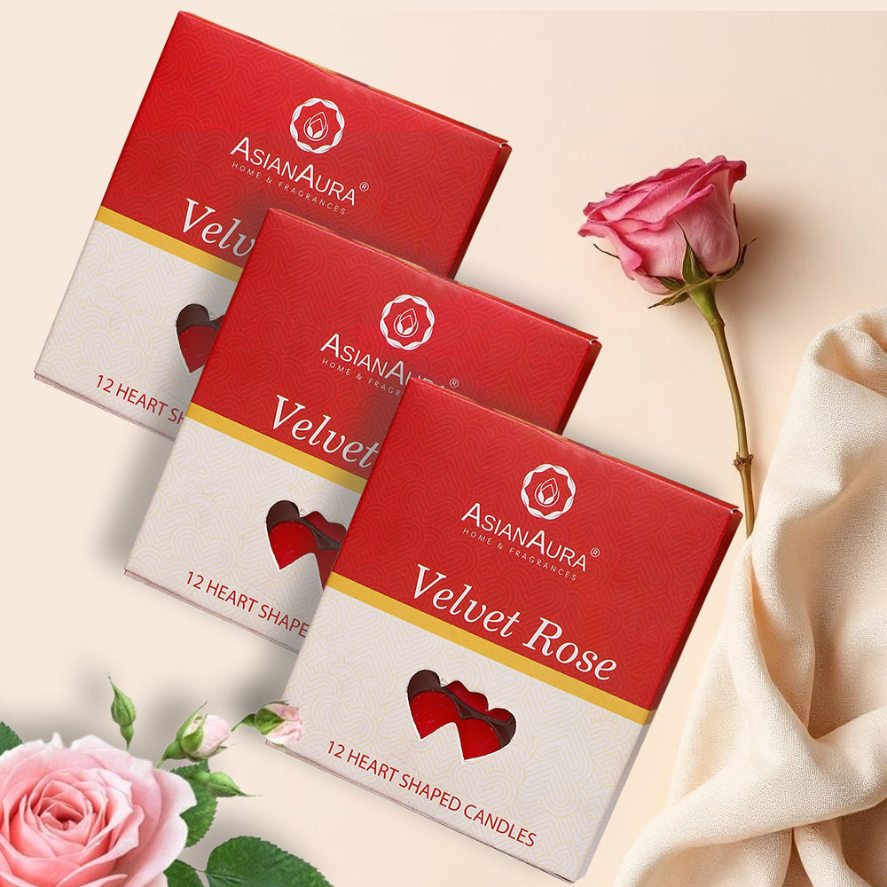 Velvet Rose Heart Shaped Candle