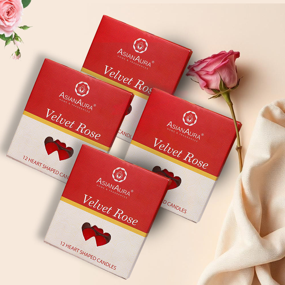 Velvet Rose Heart Shaped Candle