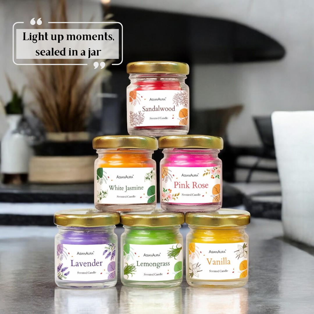 Mini Glass Jar Candle - 41 ml (Pack of 6)