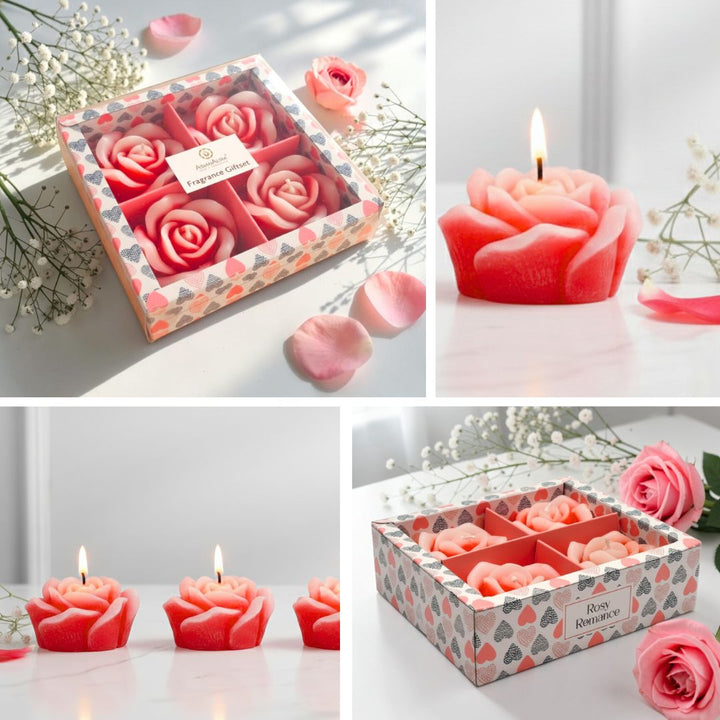 SCENTED FLOWERS CANDLES PACK OF 4