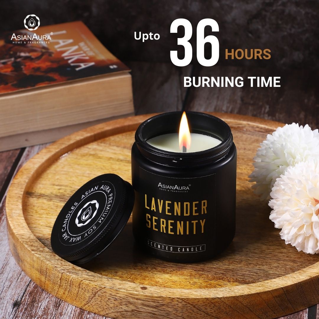 Black Screw Jar Candle(Pack of 4)- Dark mahogany, Lavender Serenity, Dark Coffee, Eclipse Noir