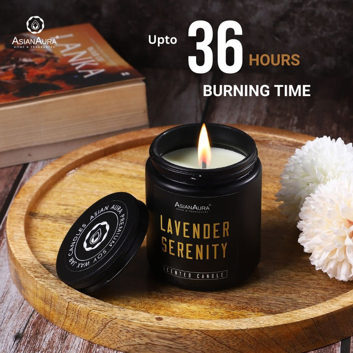 Black Screw Jar Candle(Pack of 4)- Dark mahogany, Lavender Serenity, Dark Coffee, Eclipse Noir