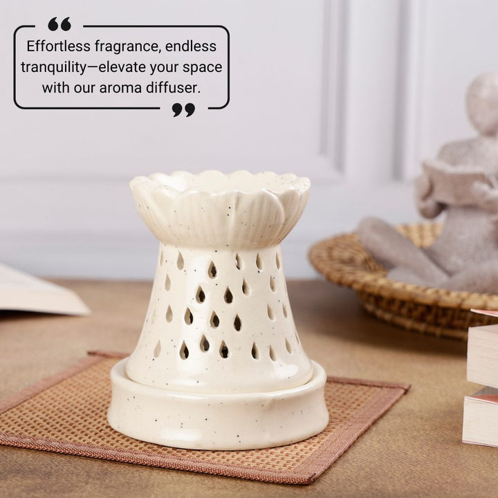 Scalloped Cone Electric Diffuser - White
