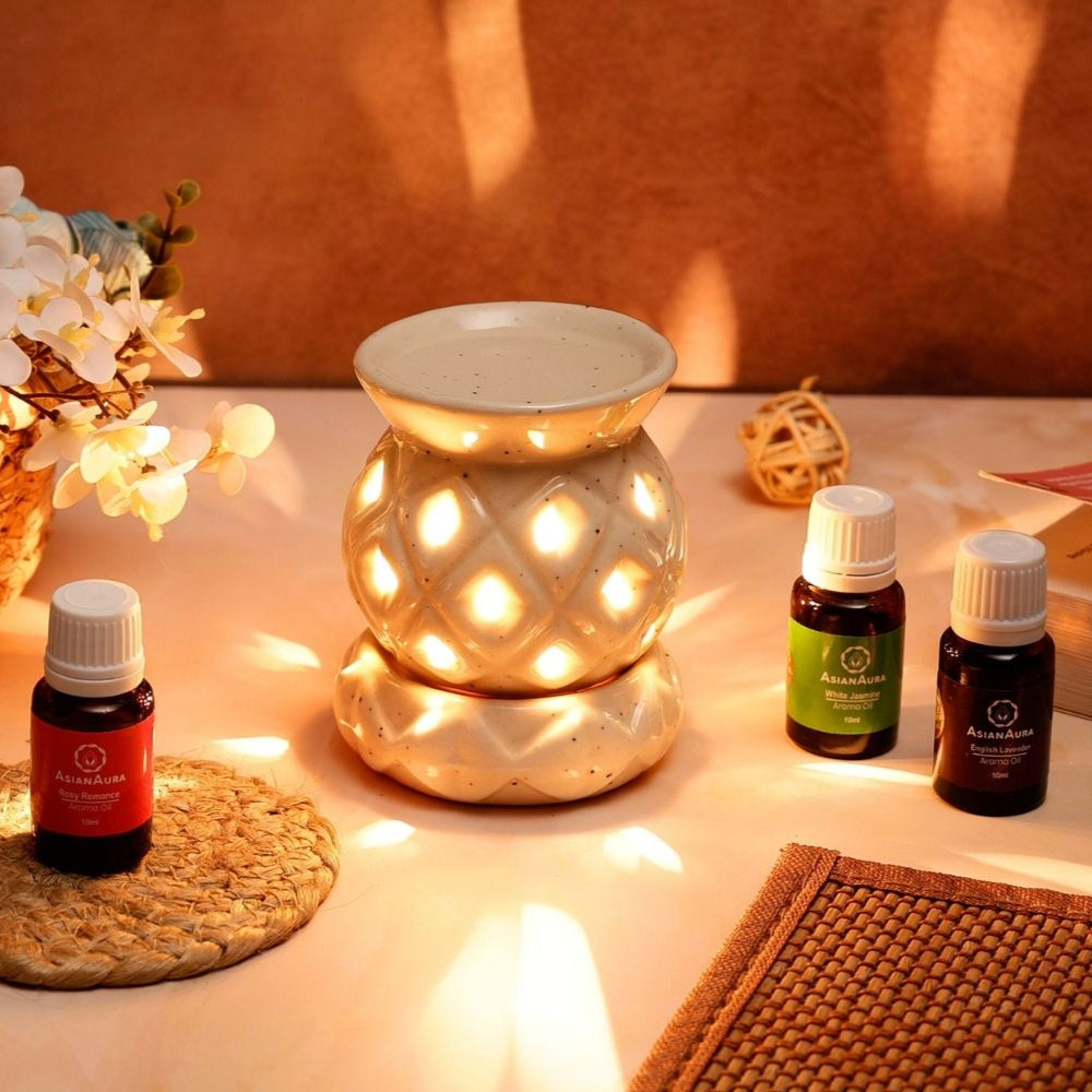 Diamond Lattice Electric Diffuser - White