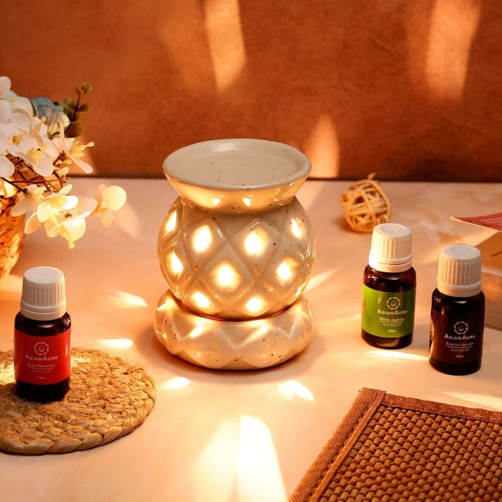 Diamond Lattice Electric Diffuser - White