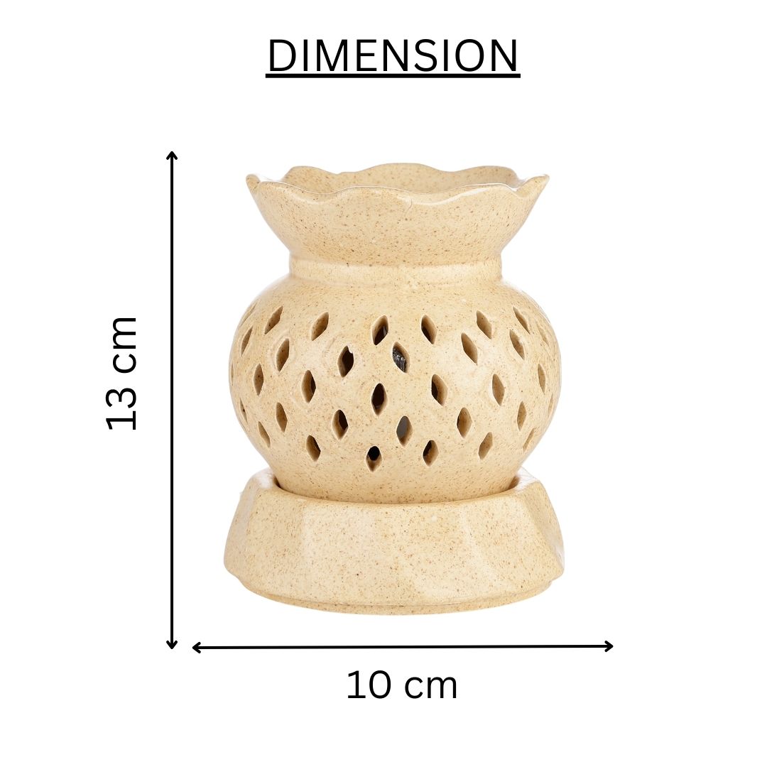 Scalloped Round Pot Electric Diffuser - Brown