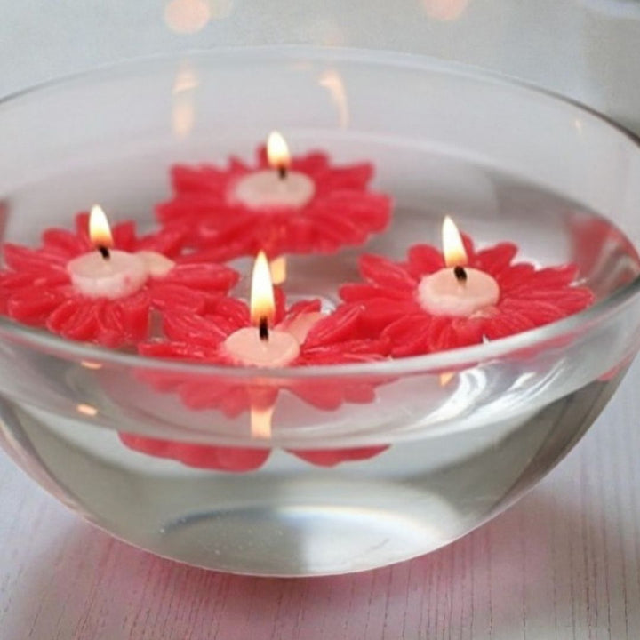 VALENTINE DAISY BLOOM CANDLE PACK OF 4