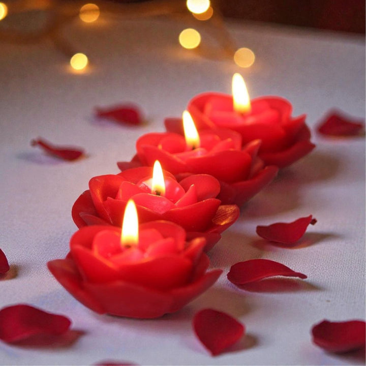 SCENTED FLOWERS CANDLES PACK OF 4