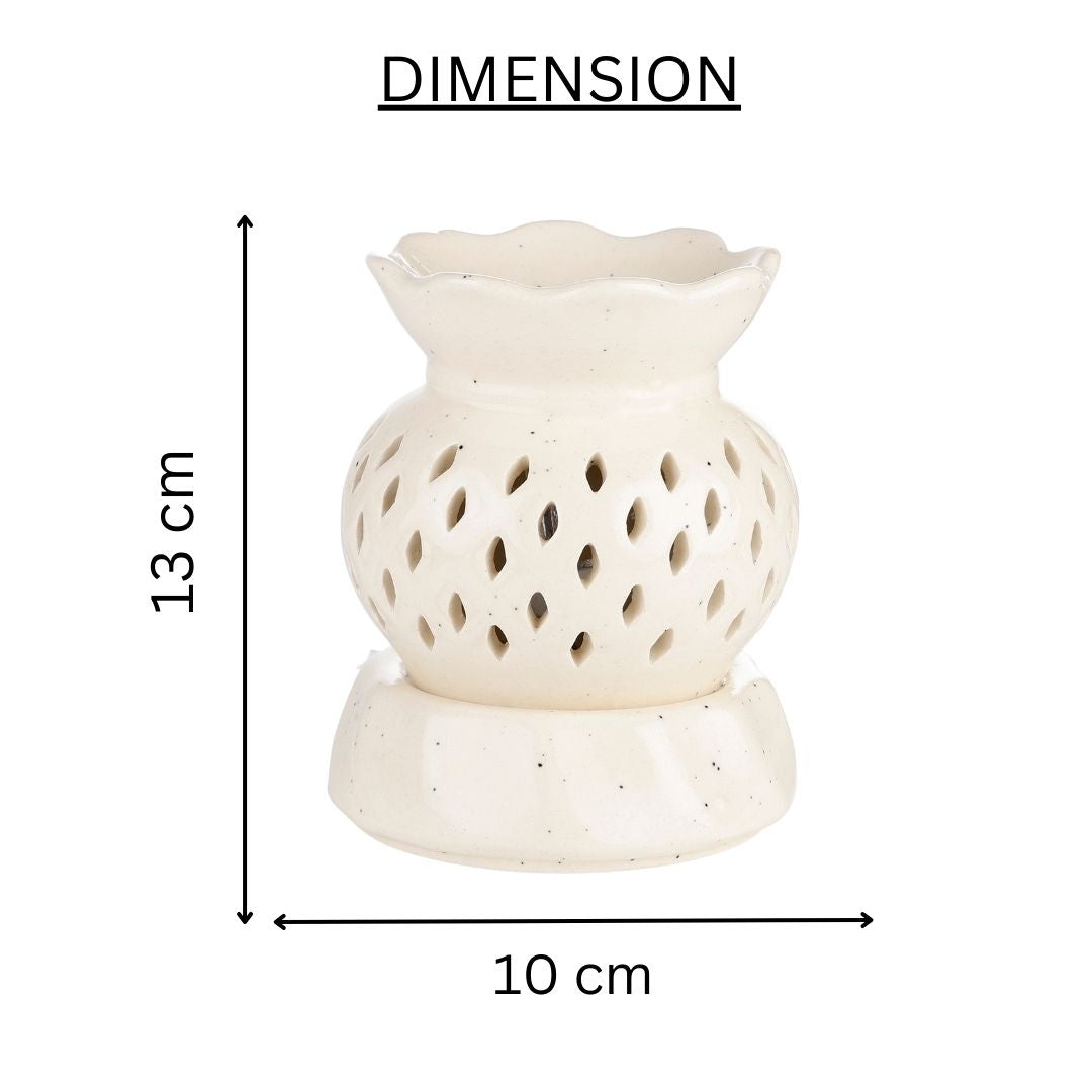 Scalloped Round Pot Electric Diffuser - White