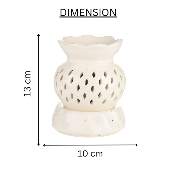 Scalloped Round Pot Electric Diffuser - White