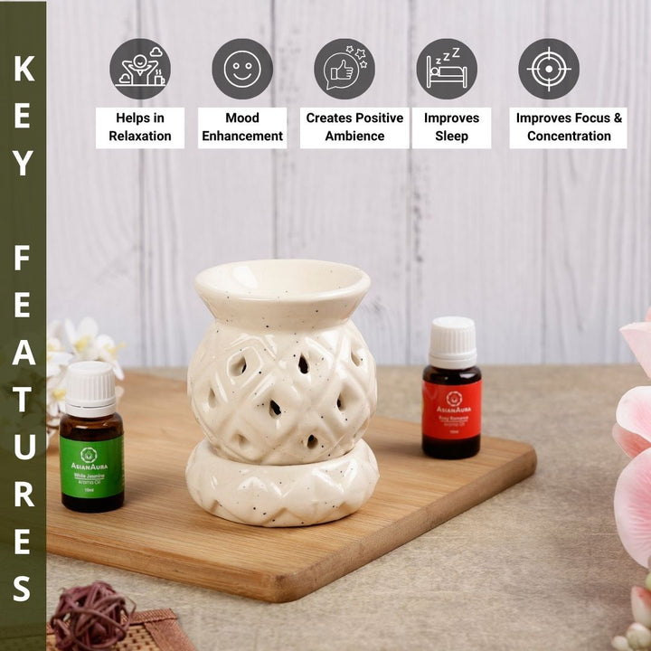 Diamond Lattice Electric Diffuser - White