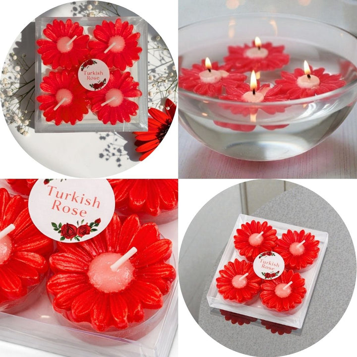 VALENTINE DAISY BLOOM CANDLE PACK OF 4