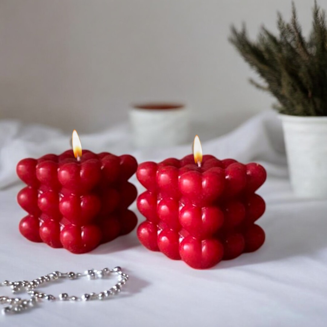 Heart Shaped Bubble Candle (Pack of 4)