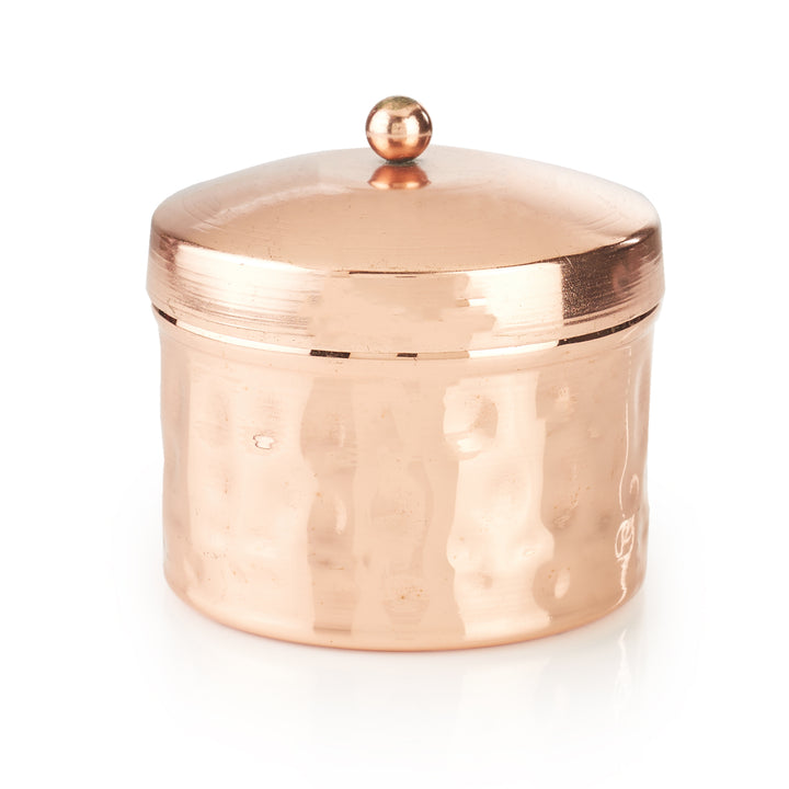 Copper Hammered Metal Pot Candle