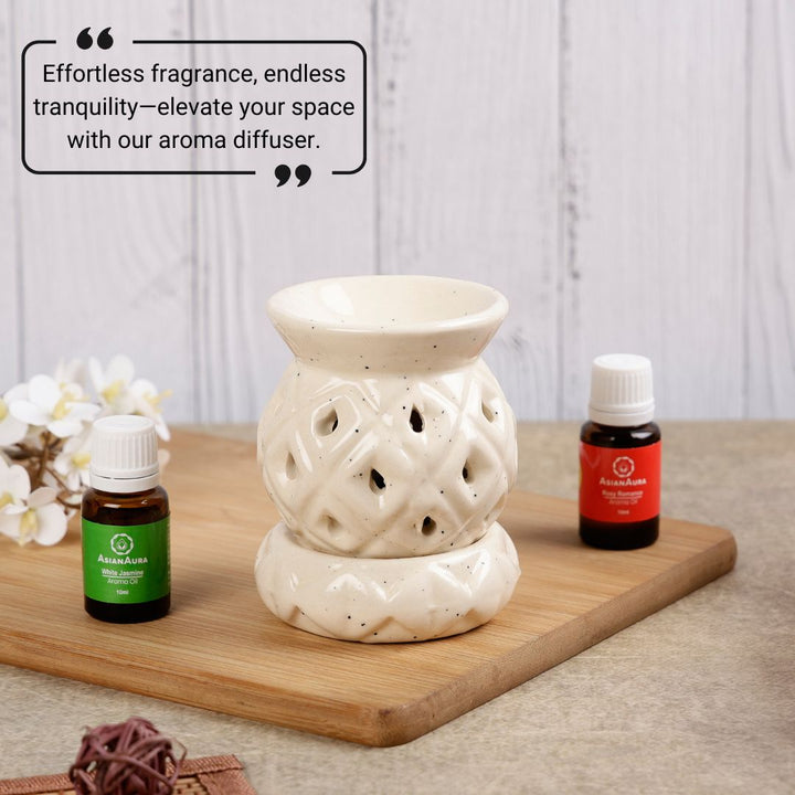 Diamond Lattice Electric Diffuser - White