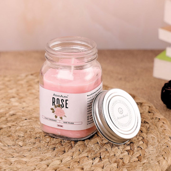 Handle Jar Scented Candle - Rose