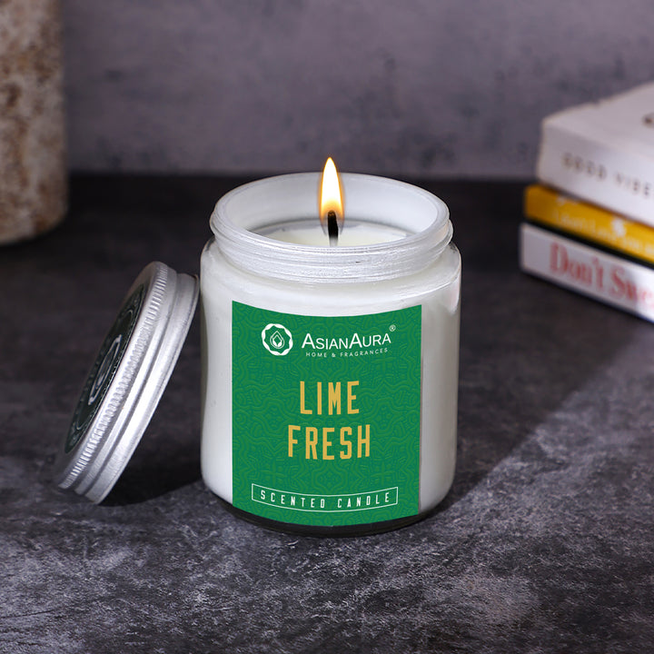 White Screw Jar Candle - Lime Fresh