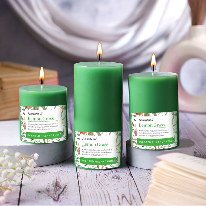 Lemongrass Pillar Candle (Pack of 3)