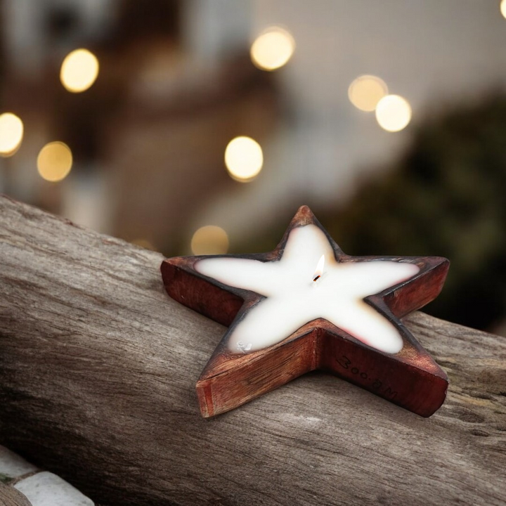 Scented Wooden Star Candle - Vanilla Candle