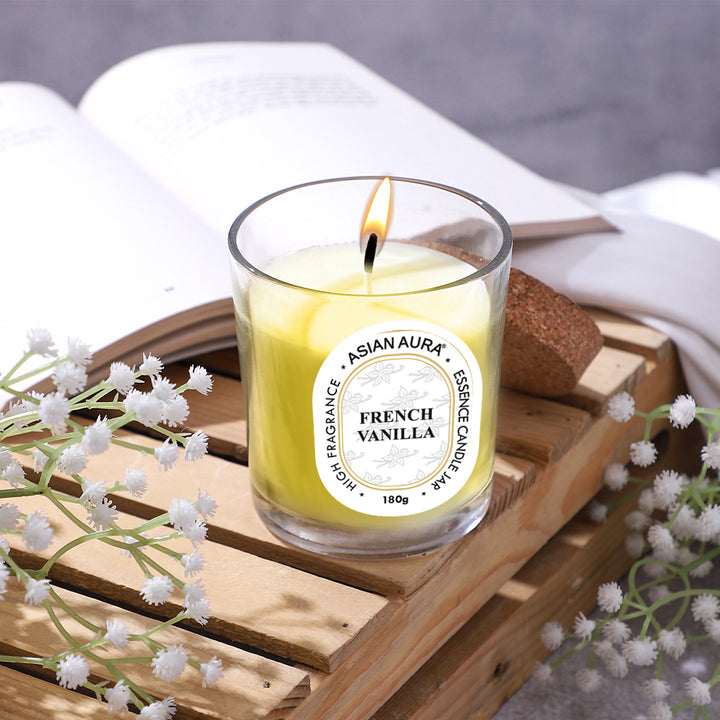 Jar Candle with Wooden Lid - French Vanilla