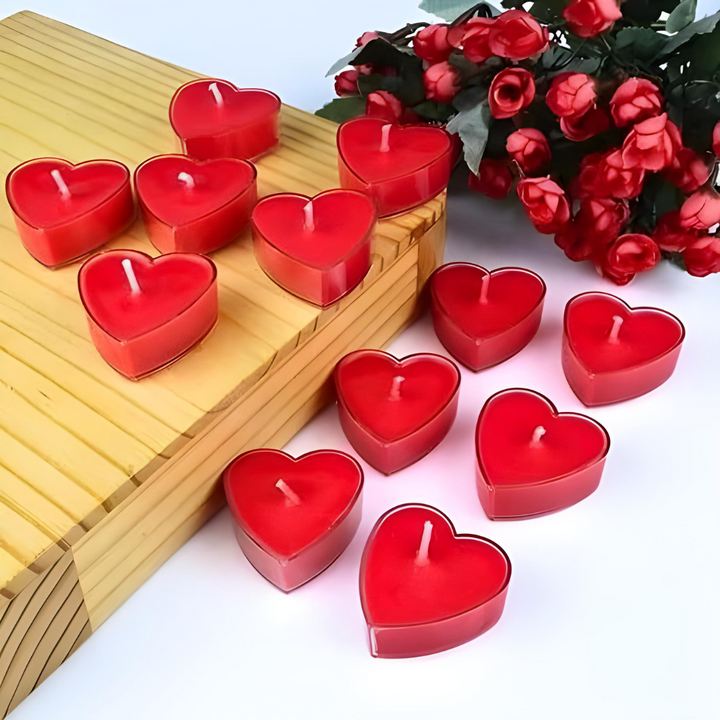 Heart Shaped Acrylic T-Light Candle (Pack of 20)