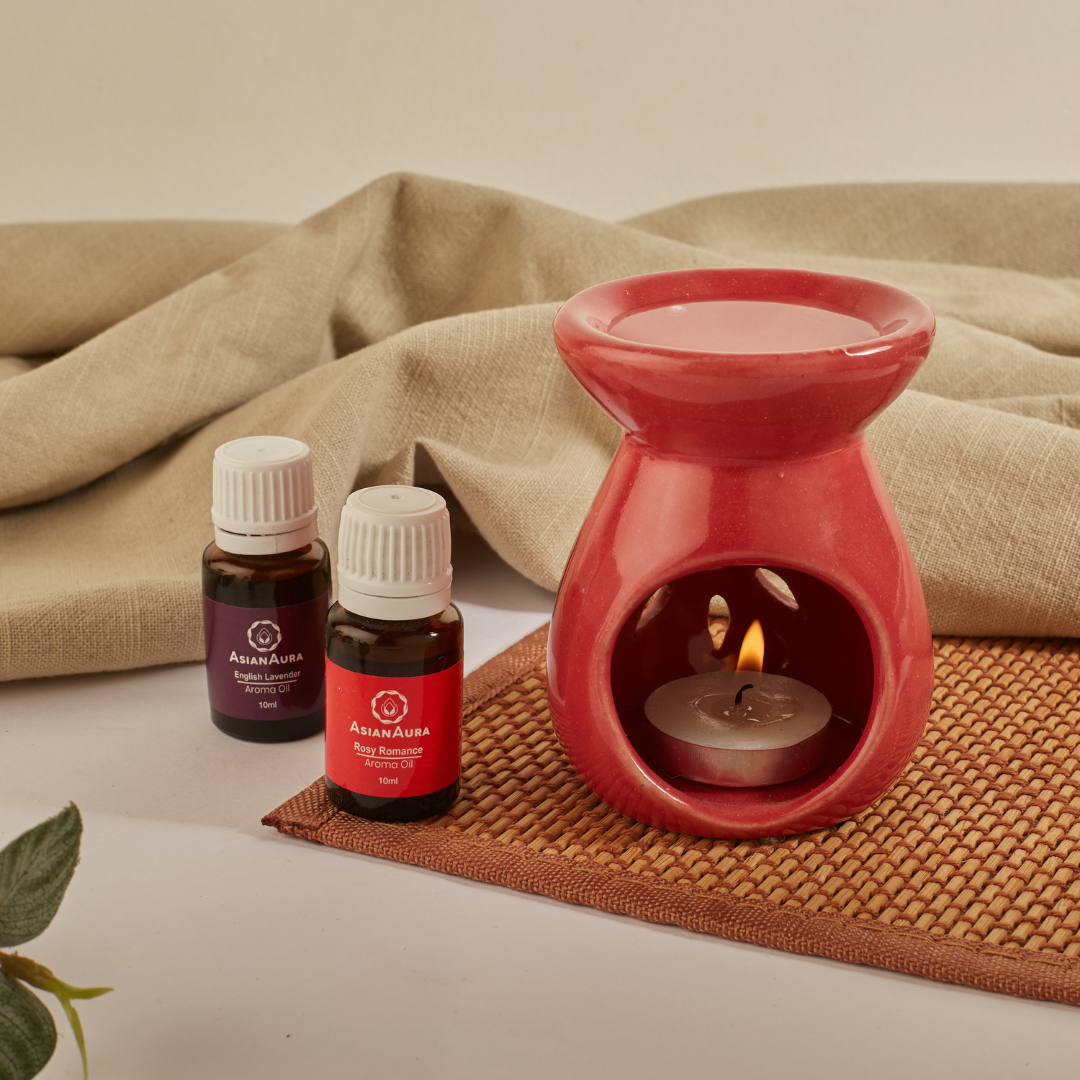 Red Candle Diffuser with 2 Aroma Oils – Asian Aura