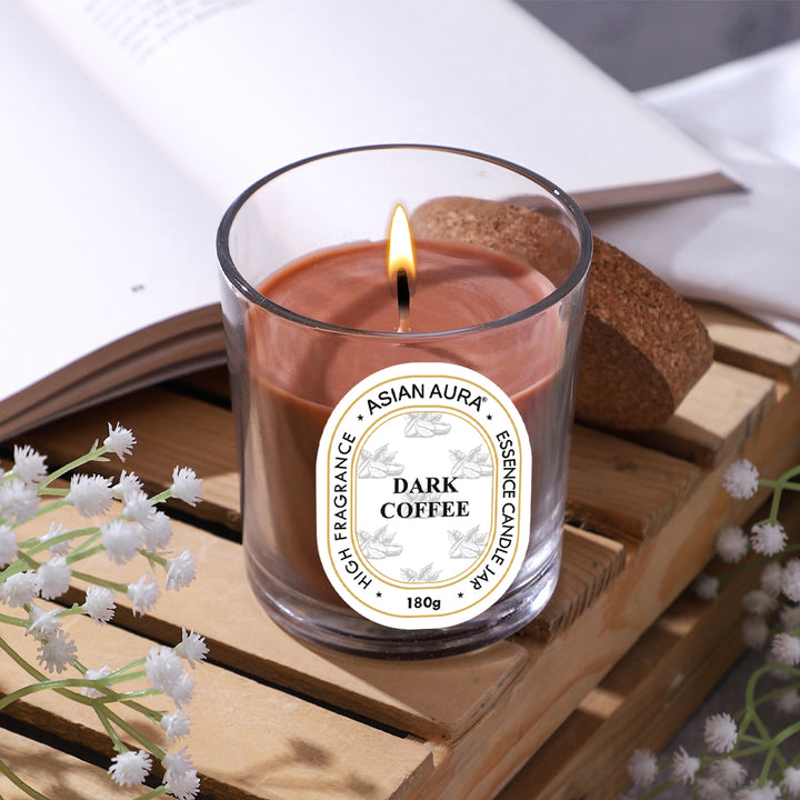 Jar Candle with Wooden Lid - Dark Coffee