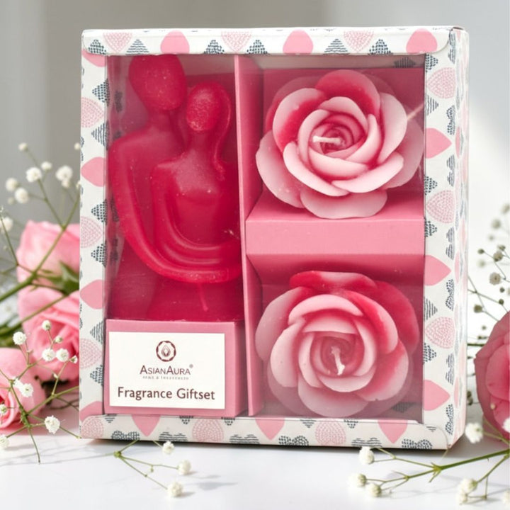 COUPLE BLOOM CANDLE SET PACK OF 3