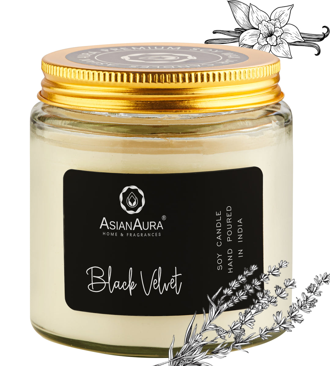 Black Velvet Screw Jar candle