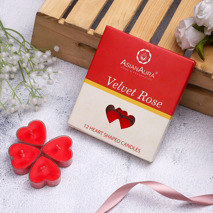 Velvet Rose Heart Shaped Candle