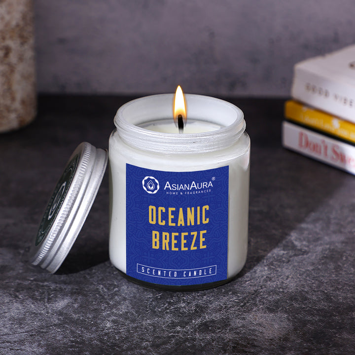White Screw Jar Candle - Oceanic Breeze