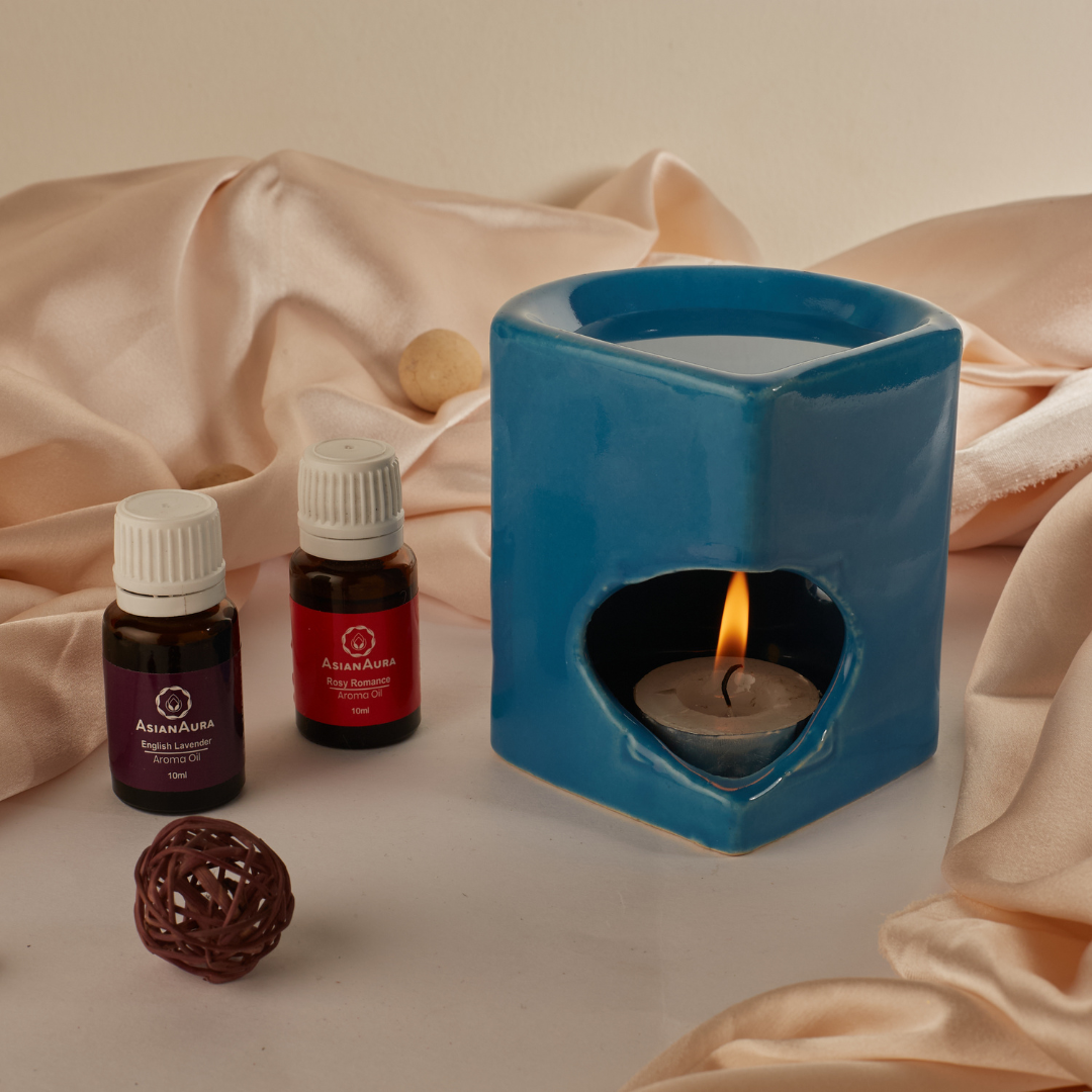 Blue Ceramic Candle Aroma Diffuser – Asian Aura