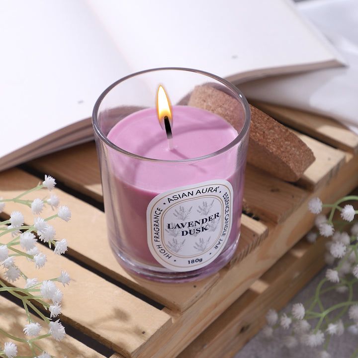 Jar Candle with Wooden Lid - Lavender Dusk