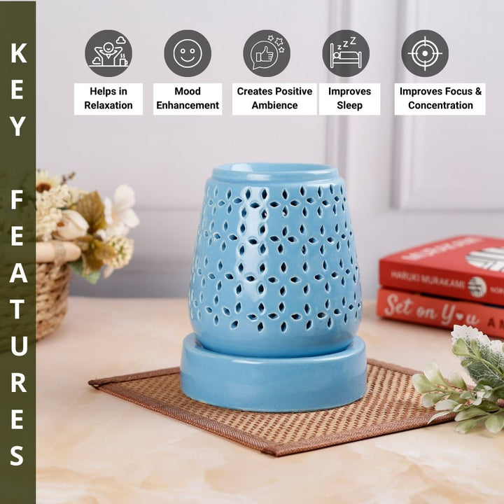 Diffuser Toaster Shape Tapered Cylindrical Shaped Electric Diffuser - Light Blue โ Asian Aura