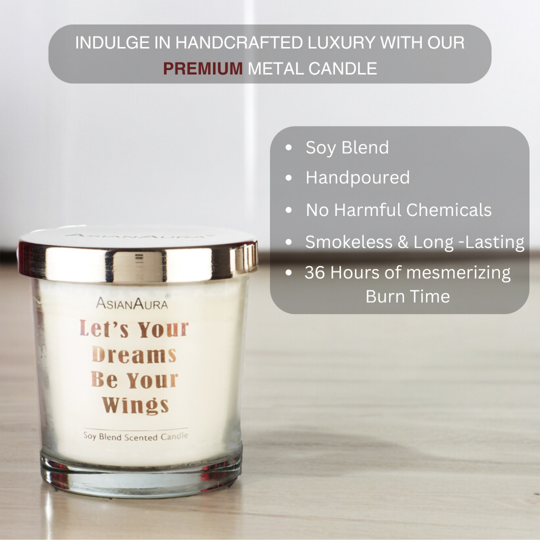 Quoted Scented Glass Jar Candle - Pack Of 3