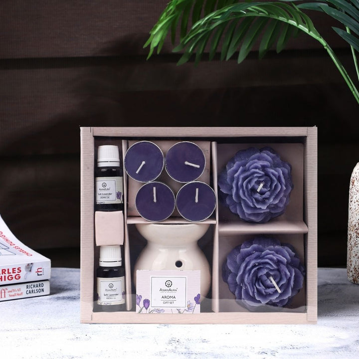 Candle Aroma Diffuser Giftset with Floater Candles | Lavender Fragrance