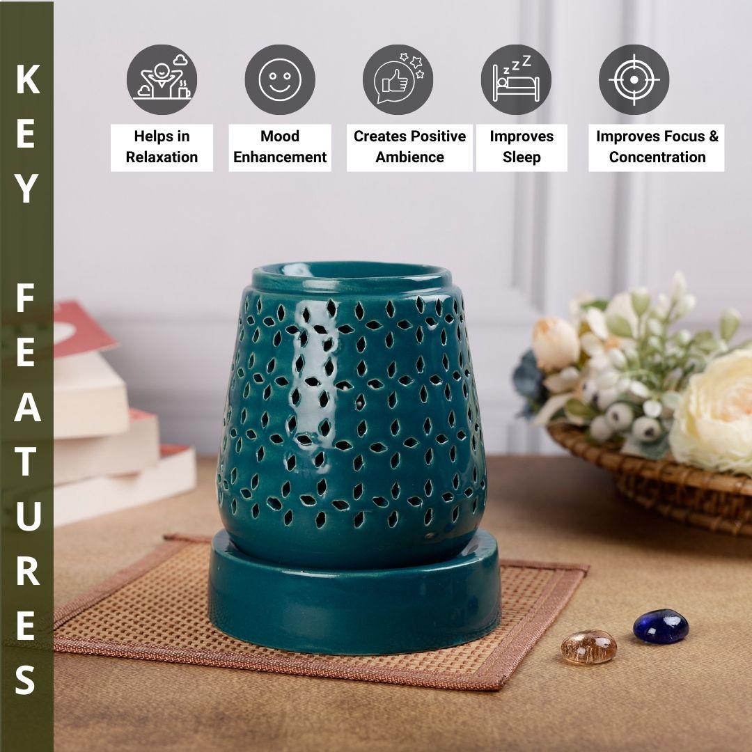 Tapered Cylindrical Shaped Electric Diffuser - Teal Green