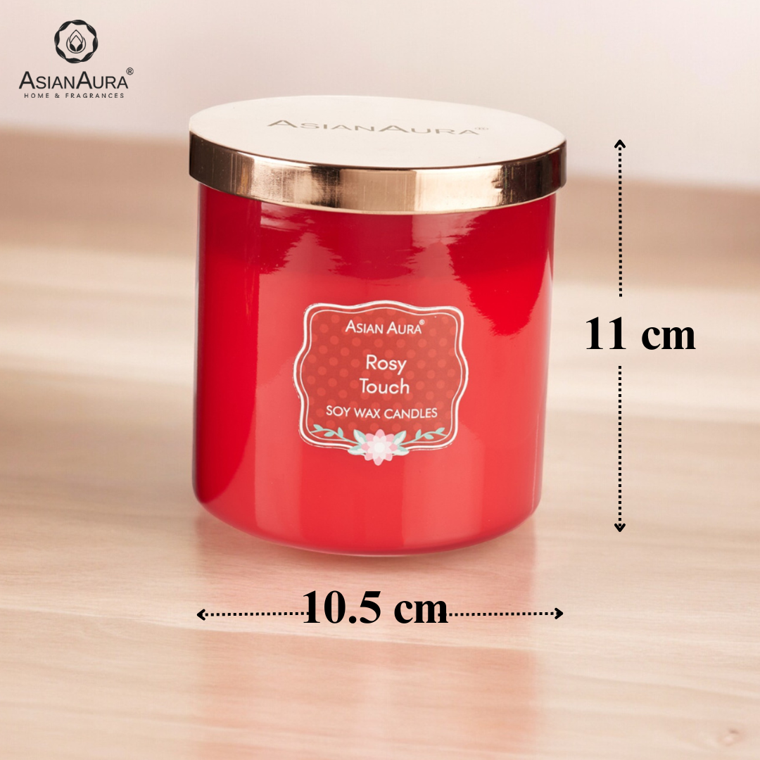 3 Wick Glass Jar Candle - Rosy Touch