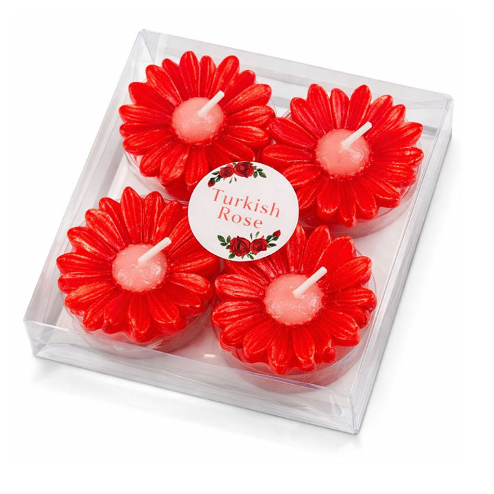 VALENTINE DAISY BLOOM CANDLE PACK OF 4